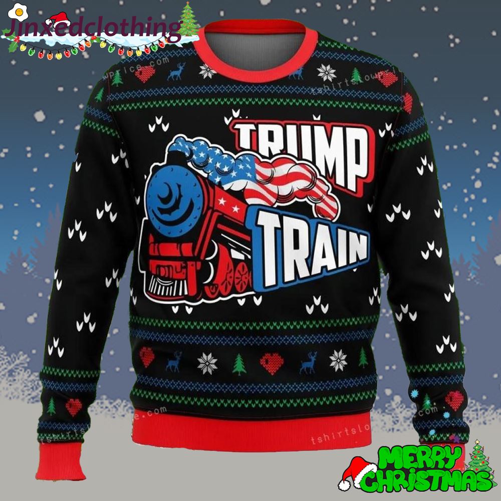 Trump Train Christmas Ugly Sweater Party 